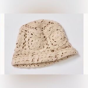 Free People/ RAHI Beige Crochet Bucket Hat
